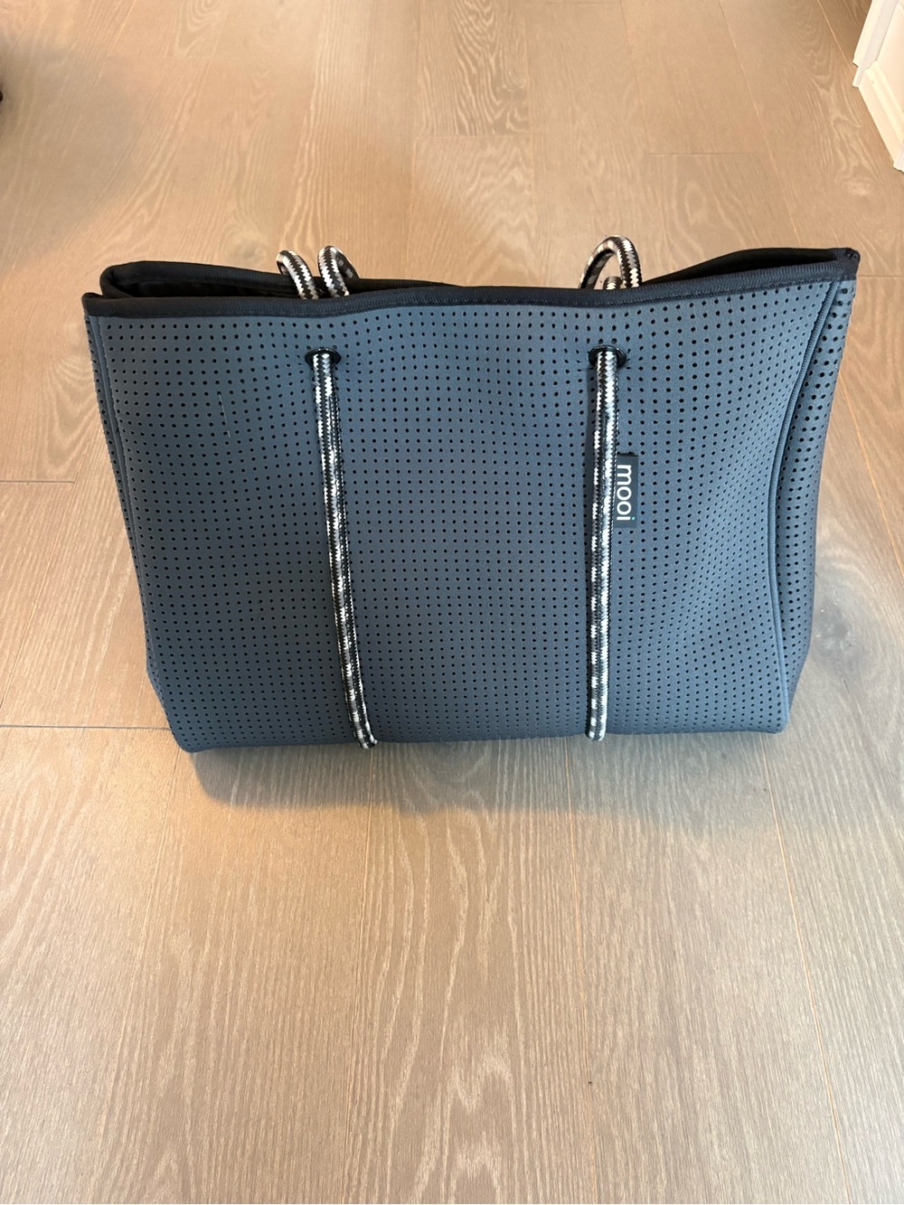 Perforated Tote Bag - gray and black